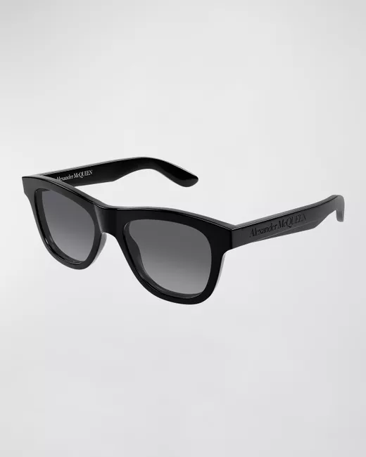 Alexander McQueen AM0421SM Acetate Rectangle Sunglasses