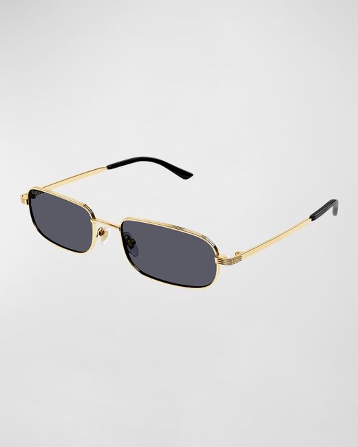 Gucci GG1457Sm Metal Rectangle Sunglasses
