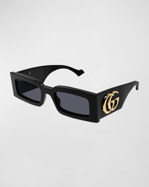 Gucci Geometric Acetate Rectangle Sunglasses