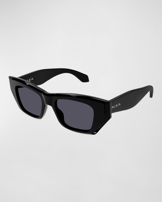 Alaïa Logo Acetate Cat-Eye Sunglasses