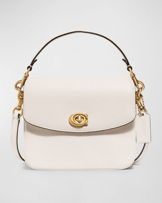Coach Pebbled Leather Flap-Top Chain Crossbody Bag