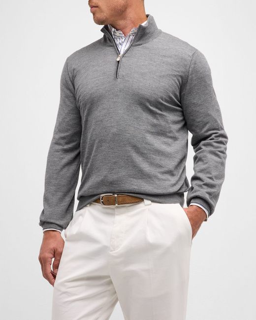 Brunello Cucinelli Wool-Cashmere Quarter-Zip Sweater
