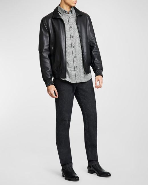 Brioni Reversible Leather Blouson Jacket