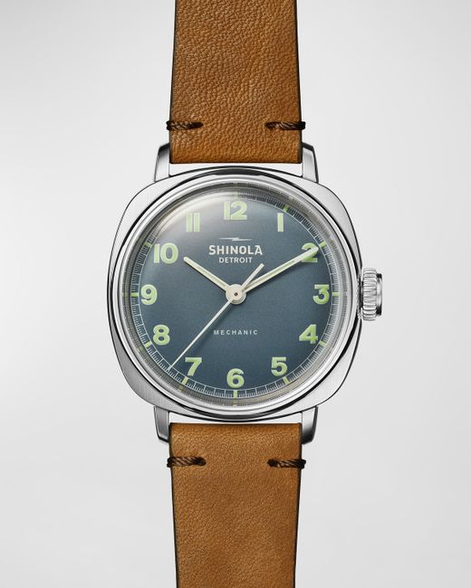 Shinola The Mechanic Leather-Strap Watch 39mm