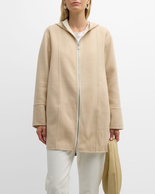 Eleventy Hooded Front-Zip Wool Jacket