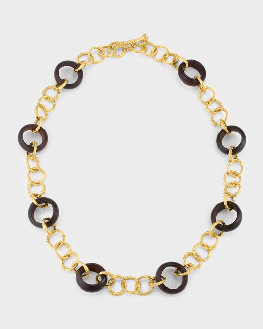 K Brunini Twig 18k O-Chain Necklace w Wood