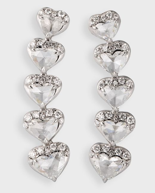 64 Facets 18K Gold Diamond Heart Ear Crawlers