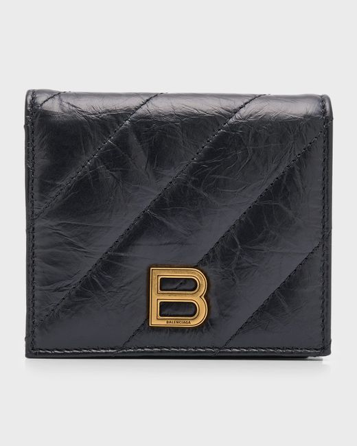 Balenciaga Crush Flap Coin And Card Holder Quilted