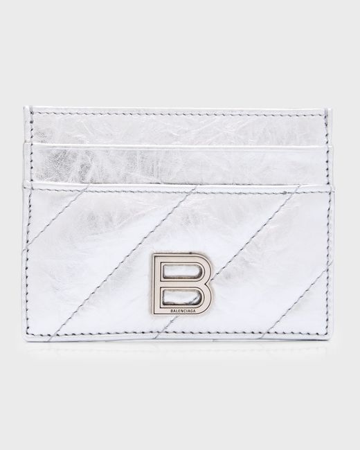 Balenciaga Crush Card Holder Metallized Quilted