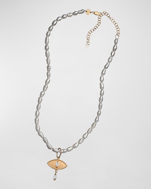 Jennifer Zeuner Lex Pearl Pendant Necklace with Sapphires
