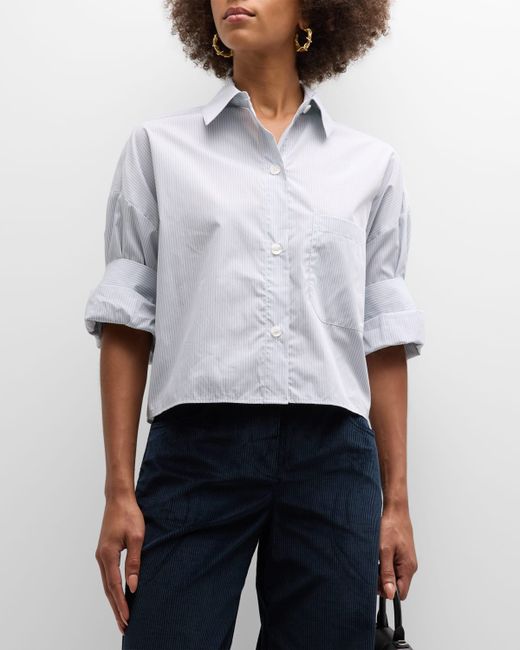 Twp The Next Ex Cropped Cotton Button-Front Shirt
