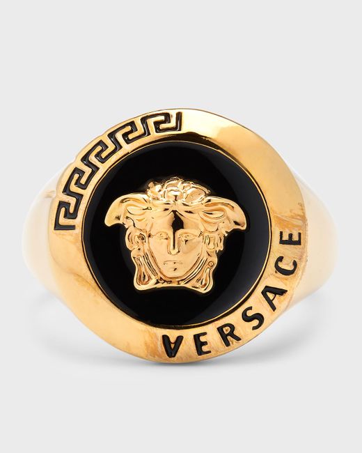 Versace Enamel Medusa Signet Ring