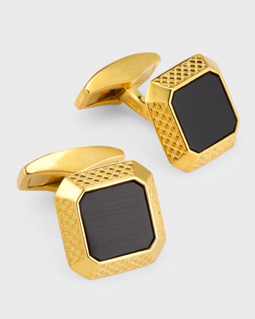 Tateossian Gold-Plated Onyx Cufflinks