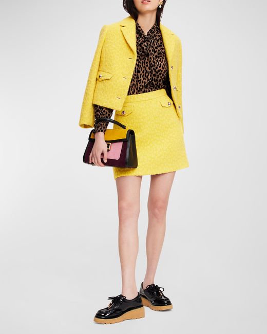 Kate Spade New York Button-Down Textured Leopard-Print Blazer