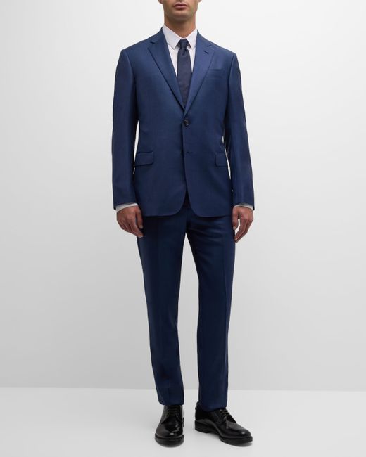 Giorgio Armani Tonal Plaid 130s Wool Suit