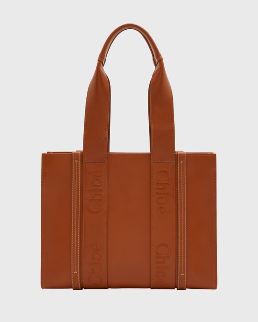 Chloé Woody Medium Leather Tote Bag