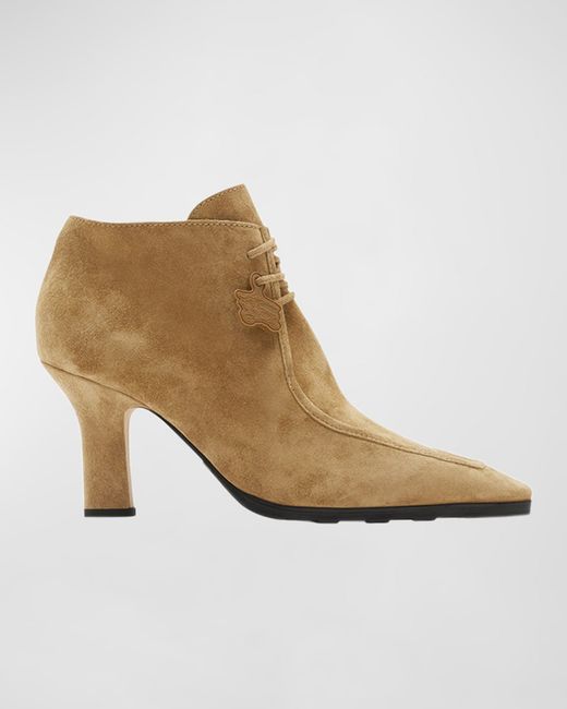 Burberry Sovereign Suede Lace-Up Booties