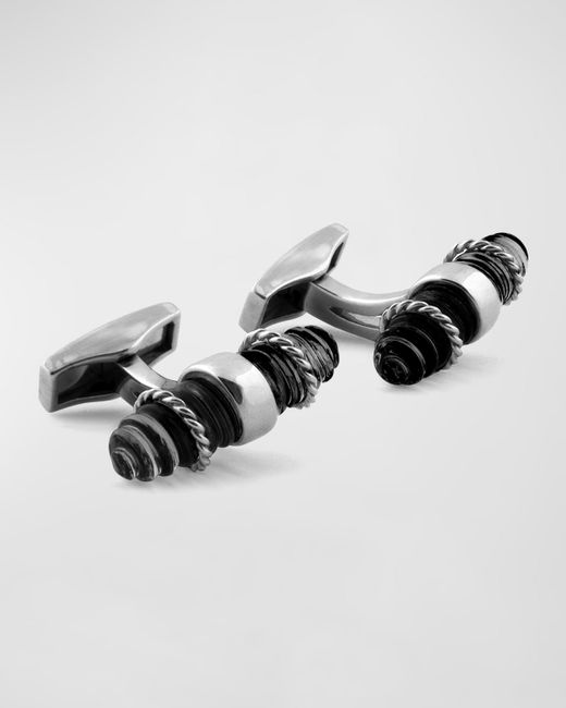 Tateossian Spiral Capsule Cufflinks with Spinel