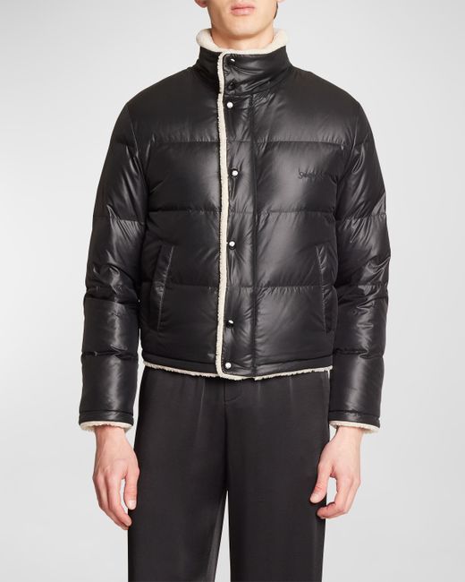 Saint Laurent Faux Shearling Puffer Jacket