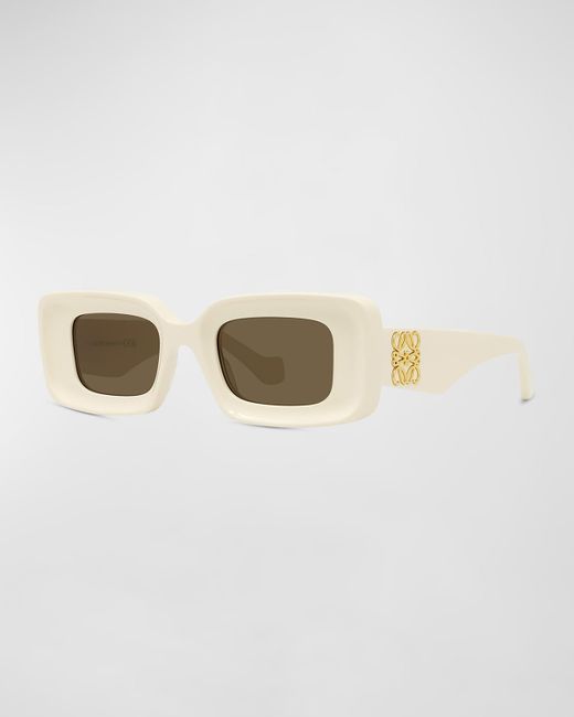 Loewe Anagram Acetate-Nylon Rectangle Sunglasses