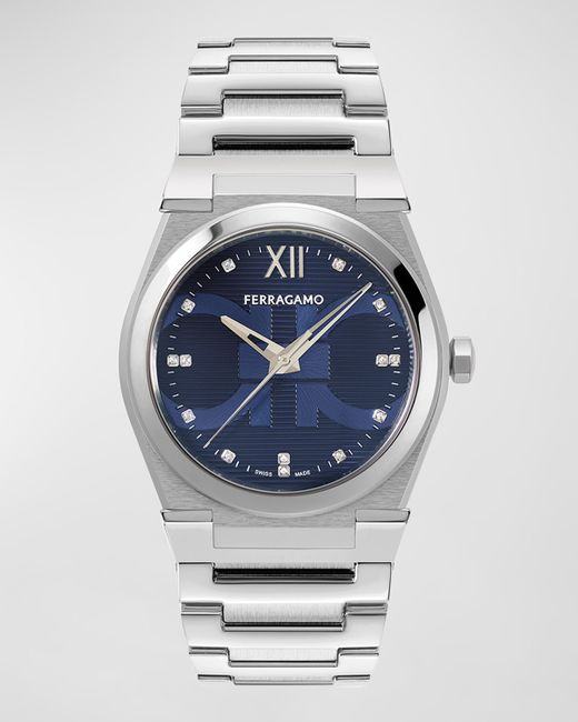 Ferragamo 40mm Vega Holiday Capsule Watch with Bracelet Strap Blue