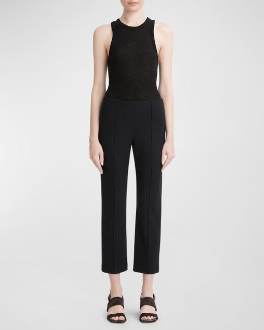 Vince Mid-Rise Stitched Wool Kick-Flare Pants