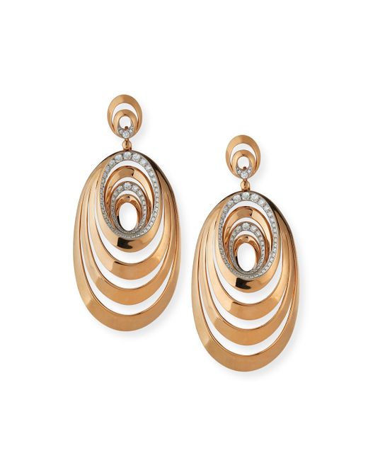 Gismondi 1754 18k Rose Gold 7-Loop Diamond Drop Earrings