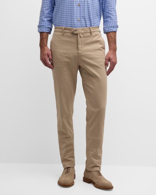 Kiton Flat Front Cashmere-Blend Trousers