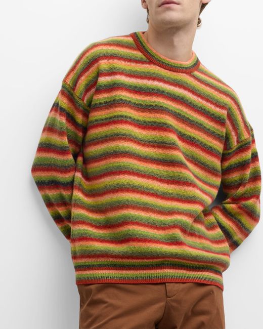 The Elder Statesman X Zegna Cashmere-Wool Striped Sweater