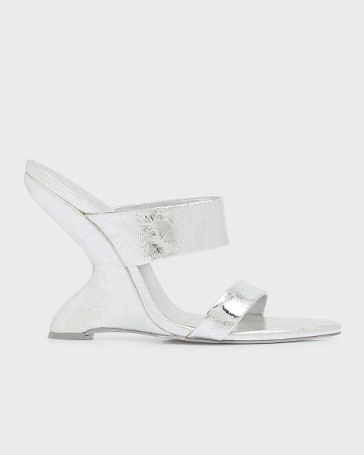 Cult Gaia Yara Metallic Wedge Slide Sandals