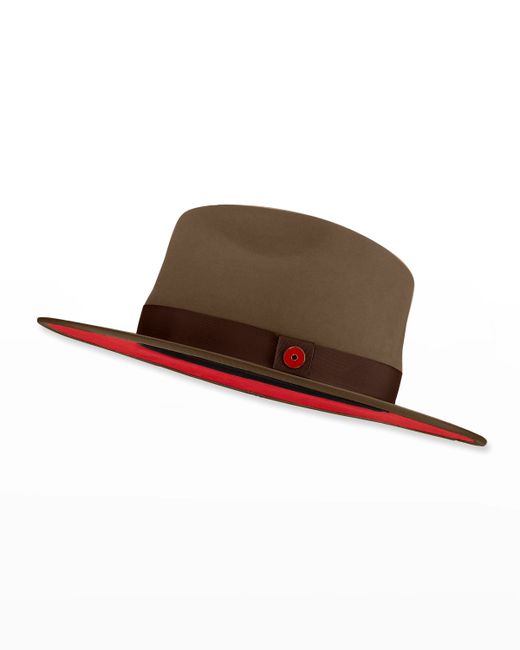 Keith James Queen Red-Brim Wool Fedora Hat