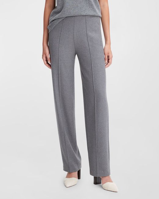 Vince Brushed Wool Mid-Rise Wide-Leg Pants
