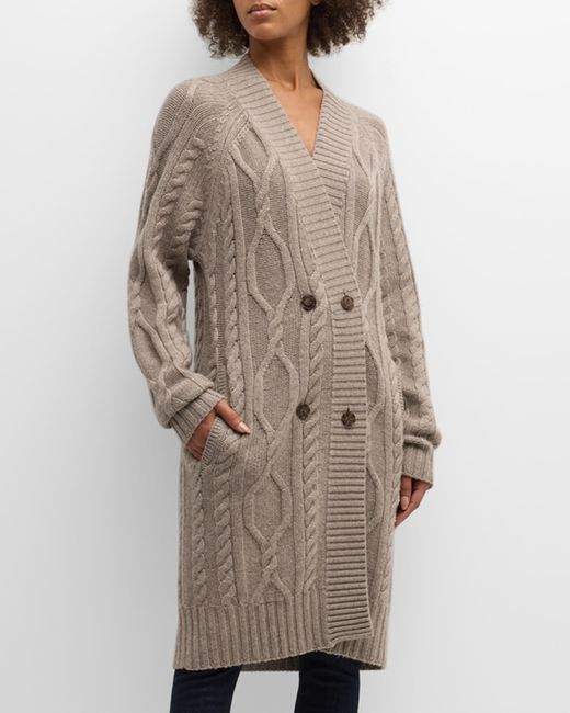 Naadam Cable-Knit Wool-Cashmere Coat