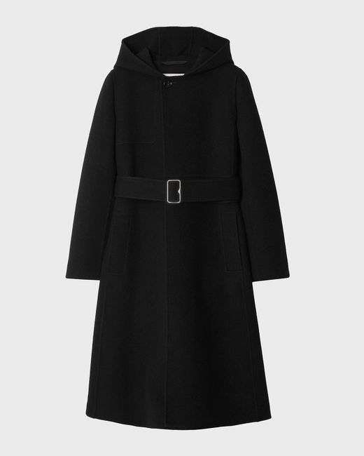 Burberry Belted Wool-Cashmere Hooded Coat