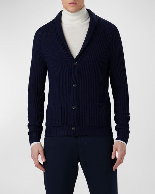 Bugatchi Ribbed Shawl Cardigan Sweater