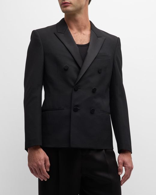 Saint Laurent Double-Breasted Wool Tuxedo Jacket
