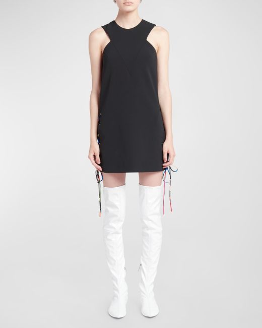 Emilio Pucci Lace-Up Side Sleeveless Mini Shift Dress