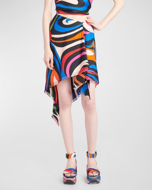 Emilio Pucci Abstract-Print Handkerchief Mini Skirt