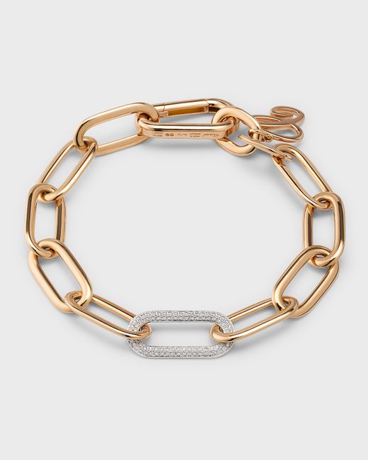 Chopard 18K Rose Gold Oval Chain Diamond Link Bracelet