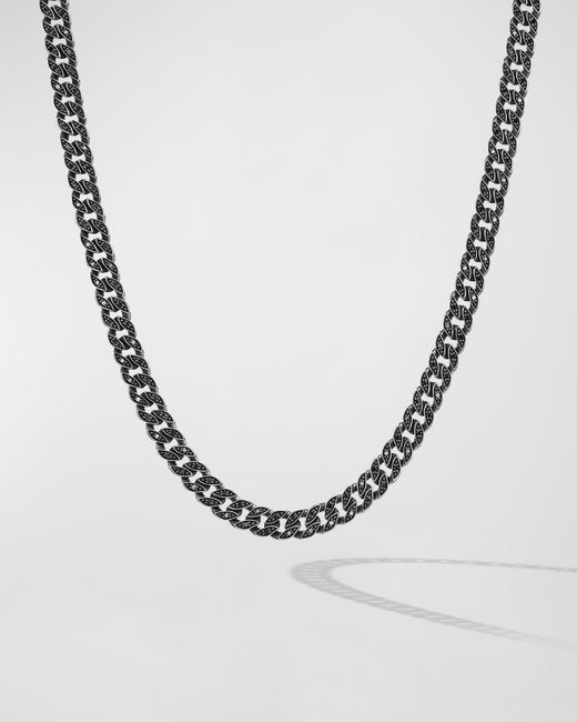 David Yurman Curb Chain Necklace with Diamonds in Silver 6mm 20L