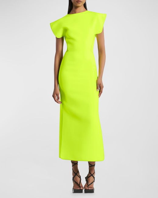 Maticevski Zephyr Midi Dress with Structured Sleeves