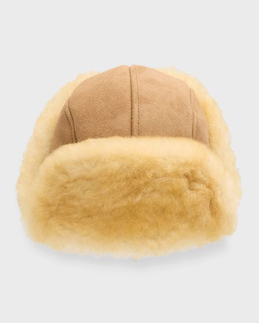 Crown Cap Double-Faced Shearling Aviator Hat