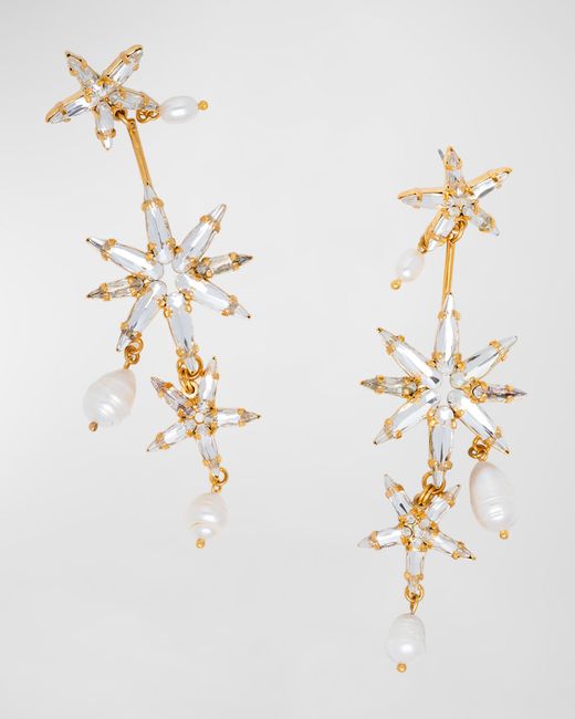 Elizabeth Cole Jewelry Talitha Crystal and Pearl Earrings