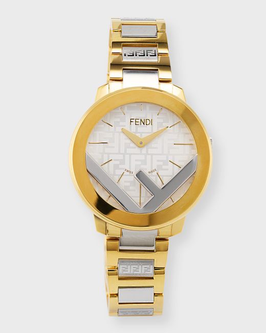 Fendi F Is 36mm Two Tone Watch with Bracelet Strap