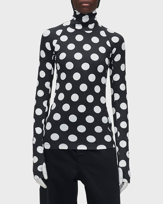 Marc Jacobs Spots-Print Hooded Long-Sleeve Top