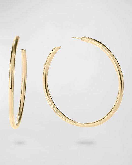 Lana Jewelry 14K Gold Hollow Hoop Earrings With Diagonal Edges