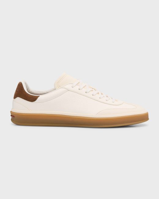 Loro Piana Tennis Walk Leather Low-Top Sneakers