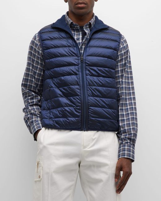 Neiman Marcus Cashmere-Lined Quilted Nylon Vest