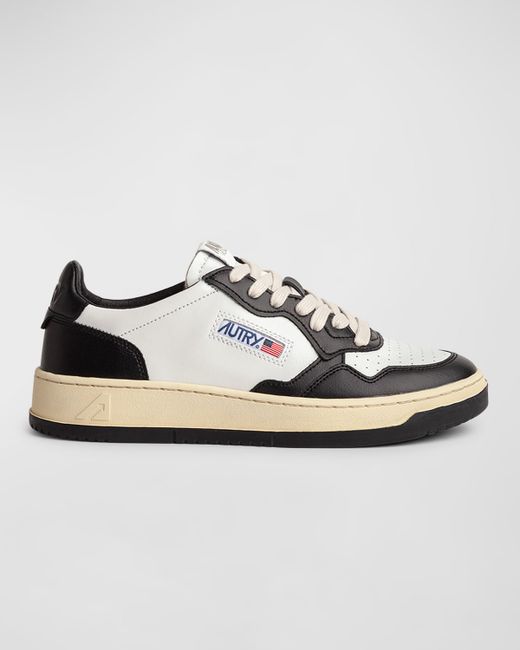 Autry Medalist Bicolor Leather Low-Top Sneakers