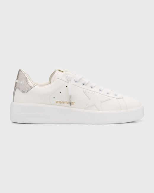 Golden Goose Pure Star Leather Sparkle Low-Top Sneakers